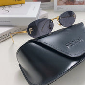 FIRST CRYSTAL RIMLESS OVAL FRAME SUNGLASSES 557152 IN METAL