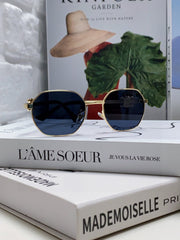 TRIOMPHE SUNGLASS 497823 IN GOLD METAL BLACK LENSES