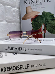 PANTHÈRE RIMLESS RECTANGULAR FRAME SUNGLASSES 543543 IN METAL