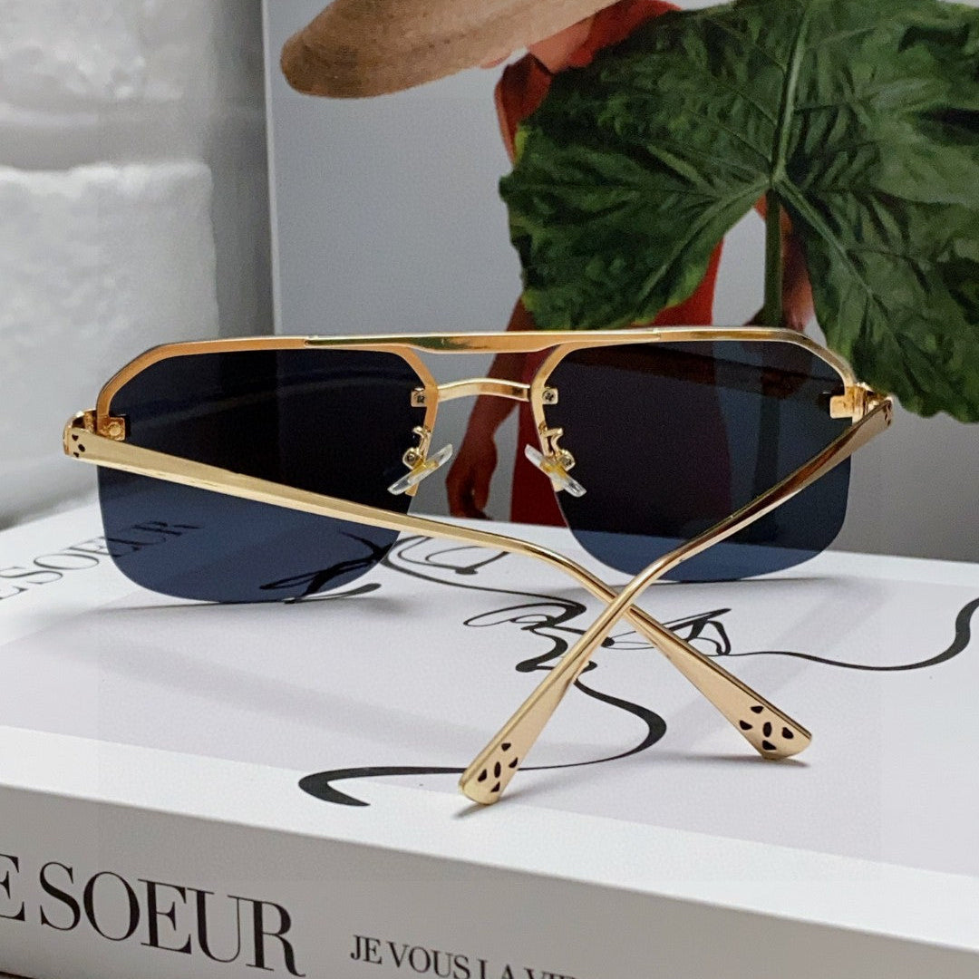 PANTHÈRE RIMLESS RECTANGULAR FRAME SUNGLASSES 543546 IN METAL