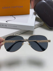 PILOT SUNGLASS 581364 IN GOLD METAL BLACK LENSES
