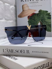 SQUARE SUNGLASS 581372 IN GOLD METAL GREY LENSES