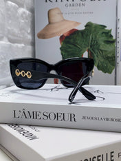 LOGO CAT EYE SUNGLASSES 513005 IN BLACK ACETATE