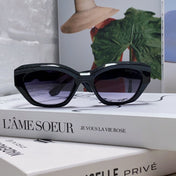 LOGO CAT EYE SUNGLASSES 513008 IN BLACK ACETATE WAVY FRAME