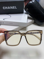 SQUARE SUNGLASSES 632881 IN GRAY CLEAR ACETATE