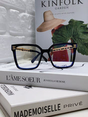 SQUARE SUNGLASSES 632882 IN BLACK ACETATE CLEAR LENSES