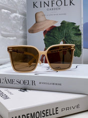 SQUARE SUNGLASSES 632884 IN BEIGE CLEAR ACETATE