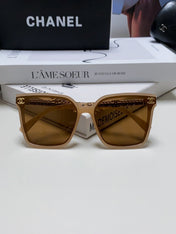 SQUARE SUNGLASSES 632884 IN BEIGE CLEAR ACETATE