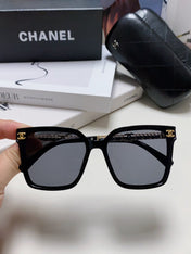 SQUARE SUNGLASSES 632886 IN BLACK ACETATE METAL FRAME EMBOSSED LOGO