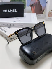 SQUARE SUNGLASSES 632886 IN BLACK ACETATE METAL FRAME EMBOSSED LOGO