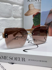 SQUARE SUNGLASSES 632892 IN BEIGE ACETATE BROWN SMOKE LENSES