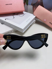 GLIMPSE CAT EYE SUNGLASSES 555886 IN BLACK ACETATE