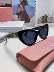 GLIMPSE CAT EYE SUNGLASSES 555886 IN BLACK ACETATE