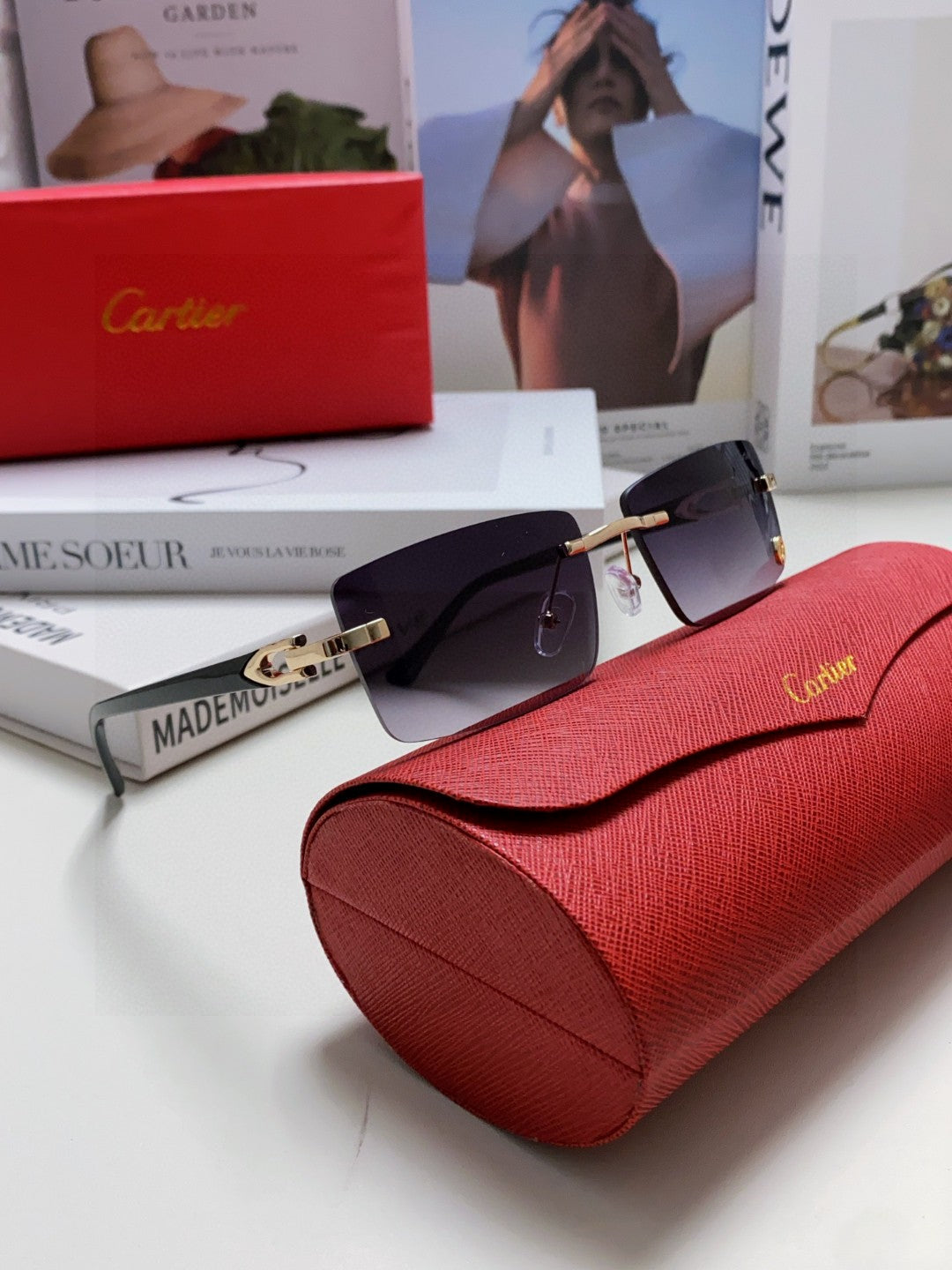 C DE RECTANGULAR FRAME SUNGLASSES 518454 IN METAL