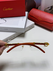 PANTHÈRE RECTANGULAR FRAME SUNGLASSES 555891 IN METAL AND WOODEN