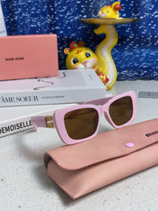 GLIMPSE SUNGLASSES 558345 IN PINK ACETATE GOLD EMBOSSED LOGO