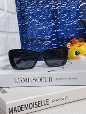 GLIMPSE SUNGLASSES 558348 IN BLACK ACETATE GOLD EMBOSSED LOGO