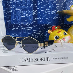 LOGO SUNGLASSES 560866 IN GOLD METAL BLACK LENS