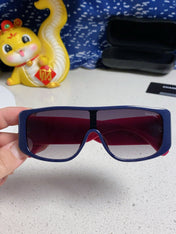 SQUARE SUNGLASSES 641780 IN BLUE ACETATE PINK FRAME