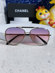 CAT EYE SUNGLASSES 641934 IN GOLD METAL PINK SMOKE LENSES