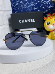 CAT EYE SUNGLASSES 641936 IN GOLD METAL BLACK LENSES