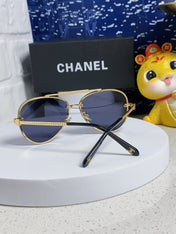 CAT EYE SUNGLASSES 641936 IN GOLD METAL BLACK LENSES