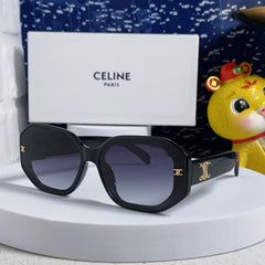 TRIOMPHE SQUARE SUNGLASS  566743 IN BLACK ACETATE GRADIENT SMOKE LENSES