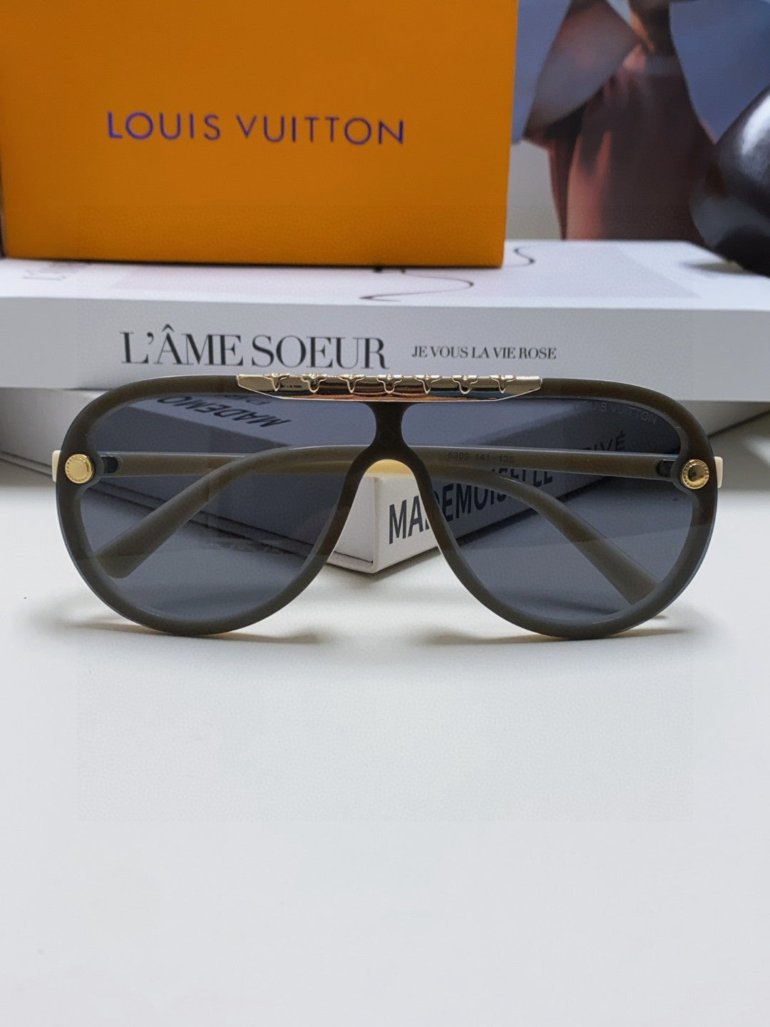 BLACKWOOD SUNGLASSES 567458 IN IVORY ACETATE GOLD METAL