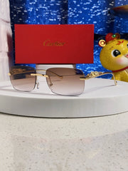 PANTHÈRE RIMLESS RECTANGULAR FRAME SUNGLASSES 531822 IN METAL