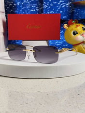 PANTHÈRE RIMLESS RECTANGULAR FRAME SUNGLASSES 531822 IN METAL