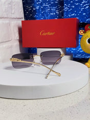 PANTHÈRE RIMLESS RECTANGULAR FRAME SUNGLASSES 531822 IN METAL