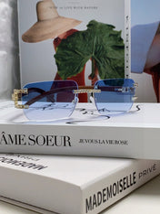 CRYSTAL STUDDED C DE RECTANGULAR FRAME SUNGLASSES 533159 IN METAL