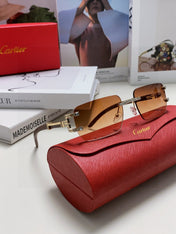 CRYSTAL STUDDED C DE RECTANGULAR FRAME SUNGLASSES 533159 IN METAL