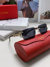 CRYSTAL STUDDED C DE RECTANGULAR FRAME SUNGLASSES 533159 IN METAL