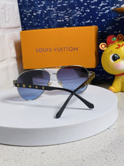 PILOT SUNGLASSES 571633 IN SILVER METAL GREY SMOKE LENSES MONOGRAM LOGO