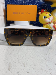 LINK SQUARE SUNGLASSES 570275 IN HAVANA ACETATE GOLD LOGO