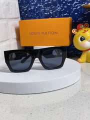 LINK SQUARE SUNGLASSES 570276 IN BLACK ACETATE GOLD LOGO