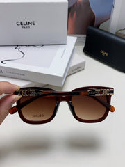 TRIOMPHE SUNGLASSES 573248 IN BROWN ACETATE METAL LOGO