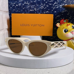 CAT EYE SUNGLASSES 576884 IN IVORY AND GOLD ACETATE