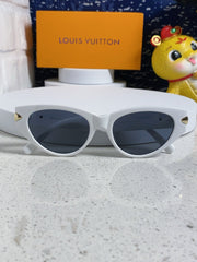 CAT EYE SUNGLASSES 576885 IN WHITE AND GOLD ACETATE