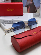 PANTHÈRE RIMLESS GEOMETRIC FRAME SUNGLASSES  539743 IN METAL