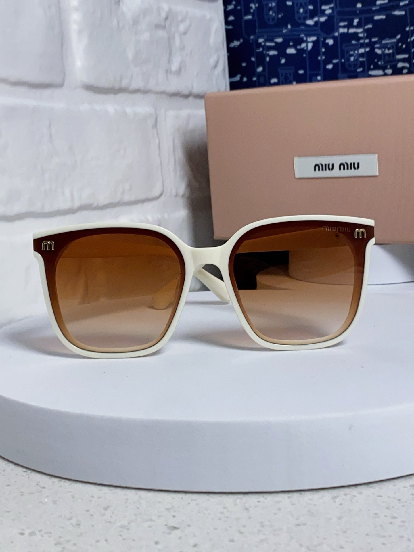 GLIMPSE SQUARE SUNGLASSES 554612 IN IVORY ACETATE