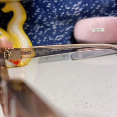 GLIMPSE SQUARE SUNGLASSES 554613 IN BROWN CLEAR ACETATE