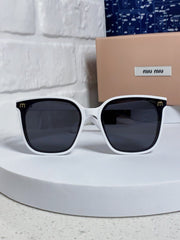 GLIMPSE SQUARE SUNGLASSES 554615 IN WHITE ACETATE