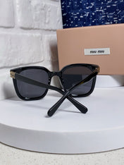 GLIMPSE SQUARE SUNGLASSES 554617 IN BLACK ACETATE BLACK LENS