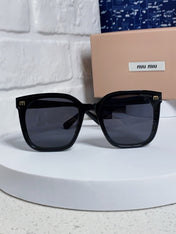 GLIMPSE SQUARE SUNGLASSES 554617 IN BLACK ACETATE BLACK LENS