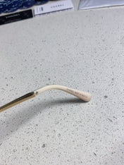 OVAL SUNGLASSES 640343 IN IVORY BROWN ACETATE METAL FRAME EMBOSSED PEARL