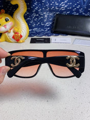 SQUARE SUNGLASSES CH5495 IN BLACK ACETATE ORANGE SMOKE LENSES