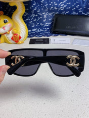 SQUARE SUNGLASSES CH5495 IN BLACK ACETATE BLACK LENSES