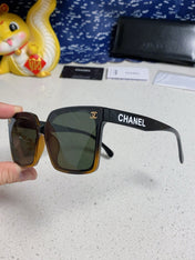 SQUARE SUNGLASSES 641808 IN BLACK OMBRE ORANGE ACETATE GOLD CHAIN